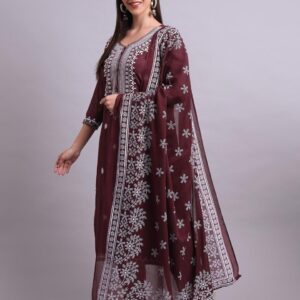 Printed Shirt Kurta Dupatta Set