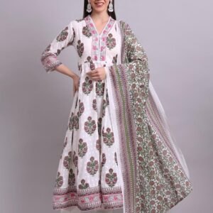 Floral Printed Shirt Kurta Dupatta Set