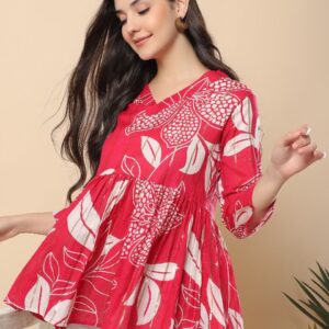 Floral Printed Short Kurti