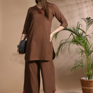 Classic Straight Kurta Set with Comfortable Wide Pants