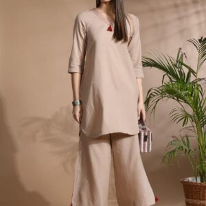 Elegant Kurta Outfit with Wide Pants