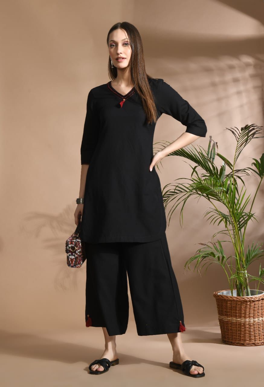 Classic Straight Kurta Set with Palazzo