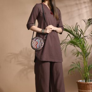 Classic Tassel Kurta Set with Relaxed Pants