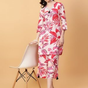 Botanical Print Kurta Co-ord Set