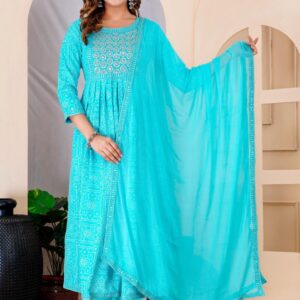 Embroidered Kurta Pant Set with Dupatta