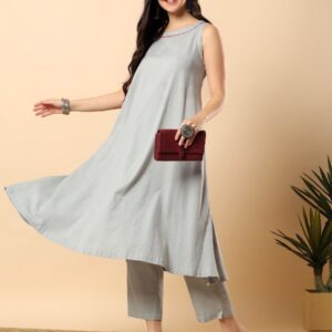 Elegant Flared Sleeveless Co-ord Set