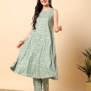 Stylish Printed Flared Kurta Set