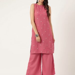 Modern Embroidered Kurta & Bottom Co-ord Set