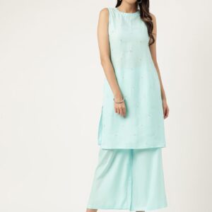 Contemporary Sleeveless Embroidered Co-ord Set