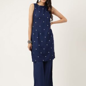 Contemporary Sleeveless Kurta & Pant Set