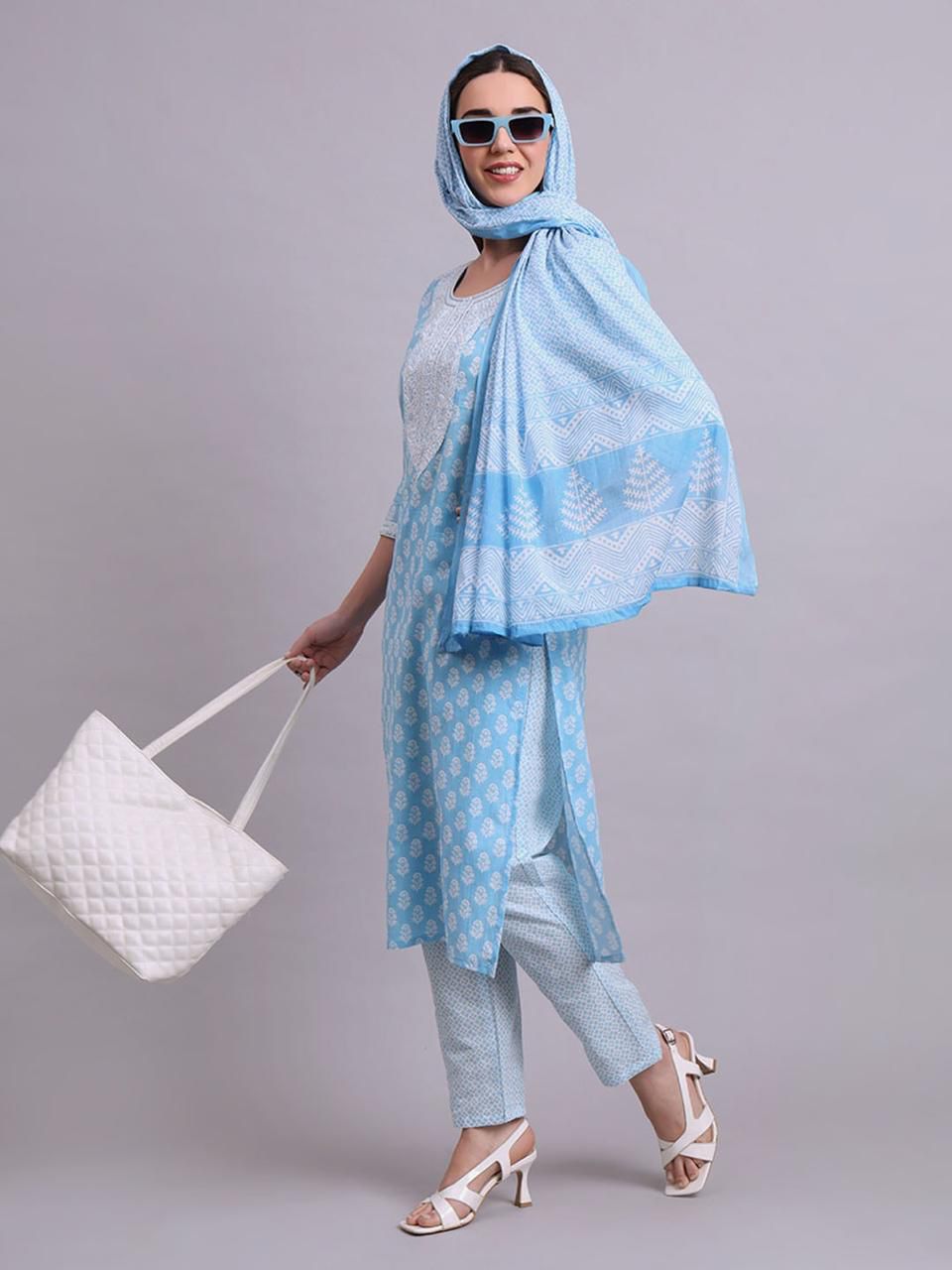 Sky Breeze Kurta Set with Dupatta