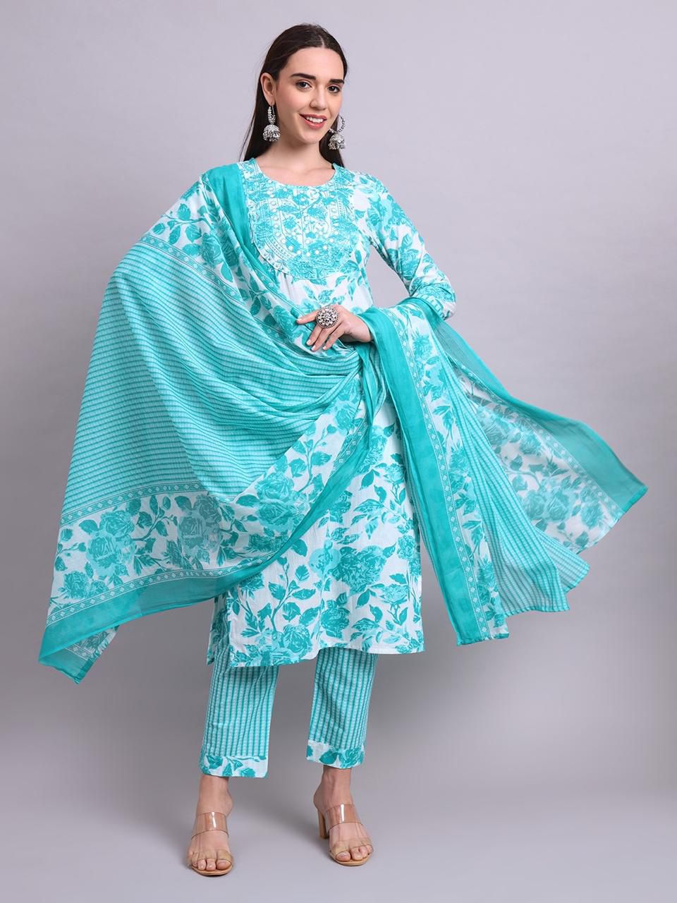 Floral Charm Kurta Set with Dupatta