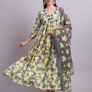Floral Flow Anarkali Set with Dupatta