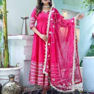 Festive Flare Anarkali Set with Dupatta