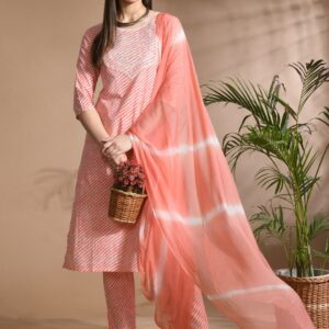 Chic Printed Kurta Pant Set with Dupatta