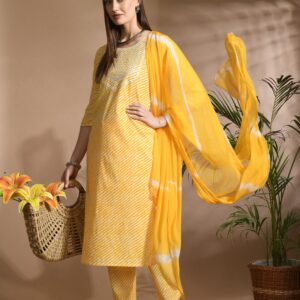 Sunshine Stripe Kurta Set with Dupatta