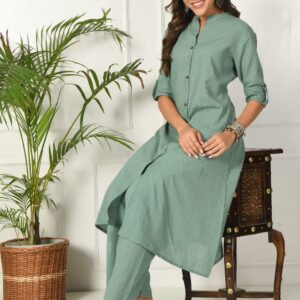 Contemporary Button Kurta & Pant Set