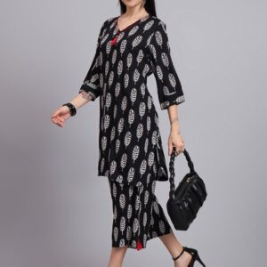 Contemporary Leaf Print Co-ord Ensemble