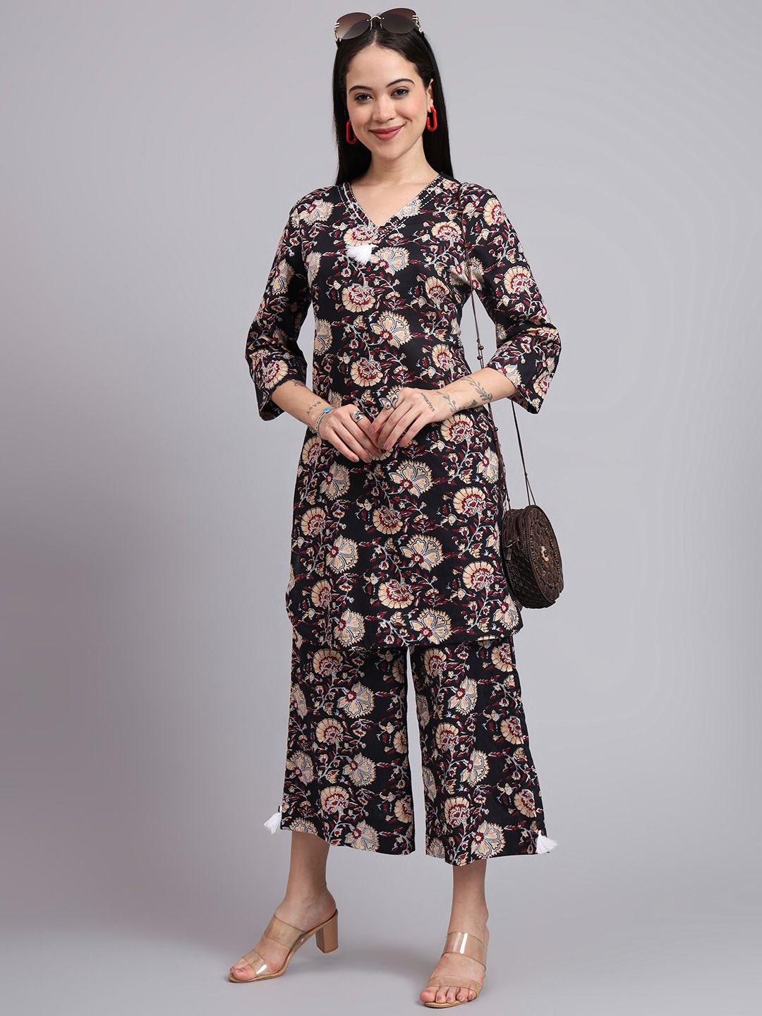 Floral Kurta & Culotte Set
