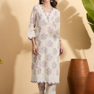 Elegant Pastel Floral Kurta & Co-ord Set