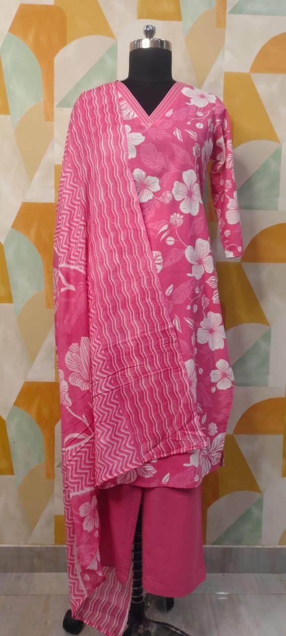 Charming Floral Printed Kurta Pant Set with Dupatta