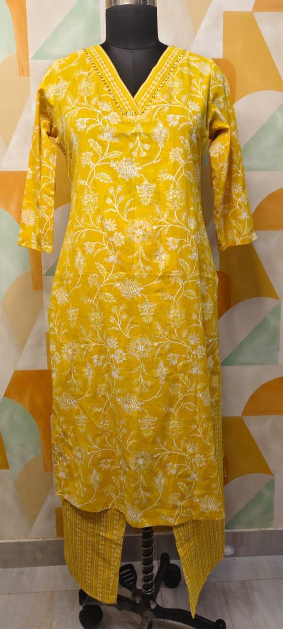 Sunshine Floral Kurta Pant Set for Women