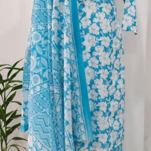 Floral Printed Kurta Pant Set with Stylish Dupatta